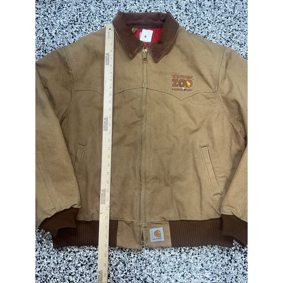 Vintage Carhartt Santa Fe Jacket Duck Red Quilt Lined With Hood J13 BRN 2XL USA - Picture 6 of 16